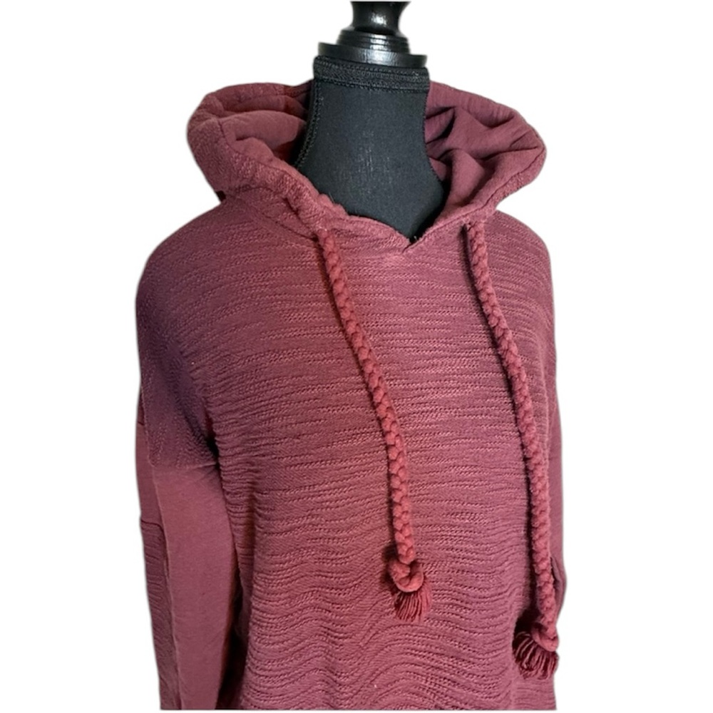 NIKITA Oversized Maroon Burgundy Pullover Hoodie Sweater Hooded Size Small